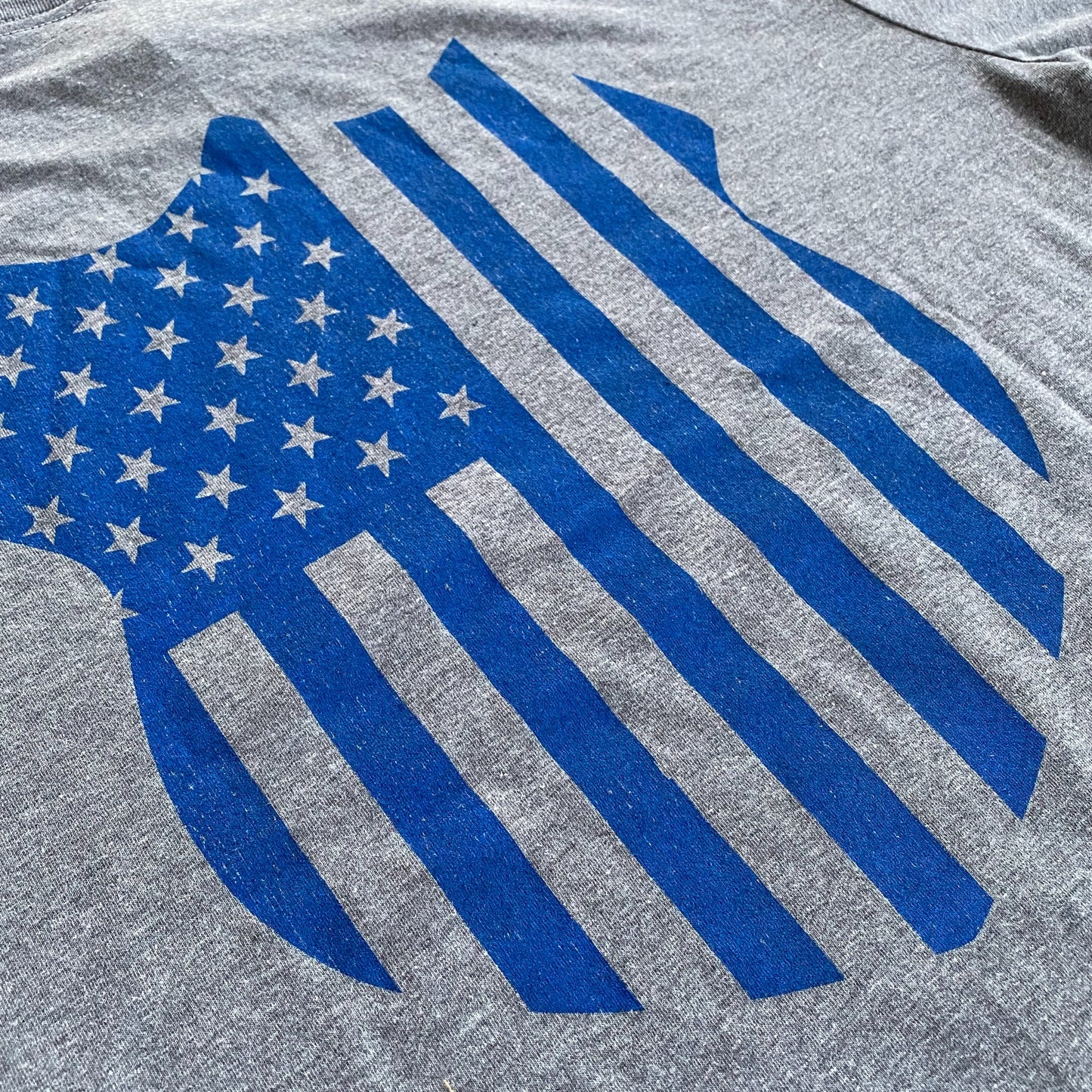 Thin Blue Line Police Adult Unisex Short Sleeve tee Grey